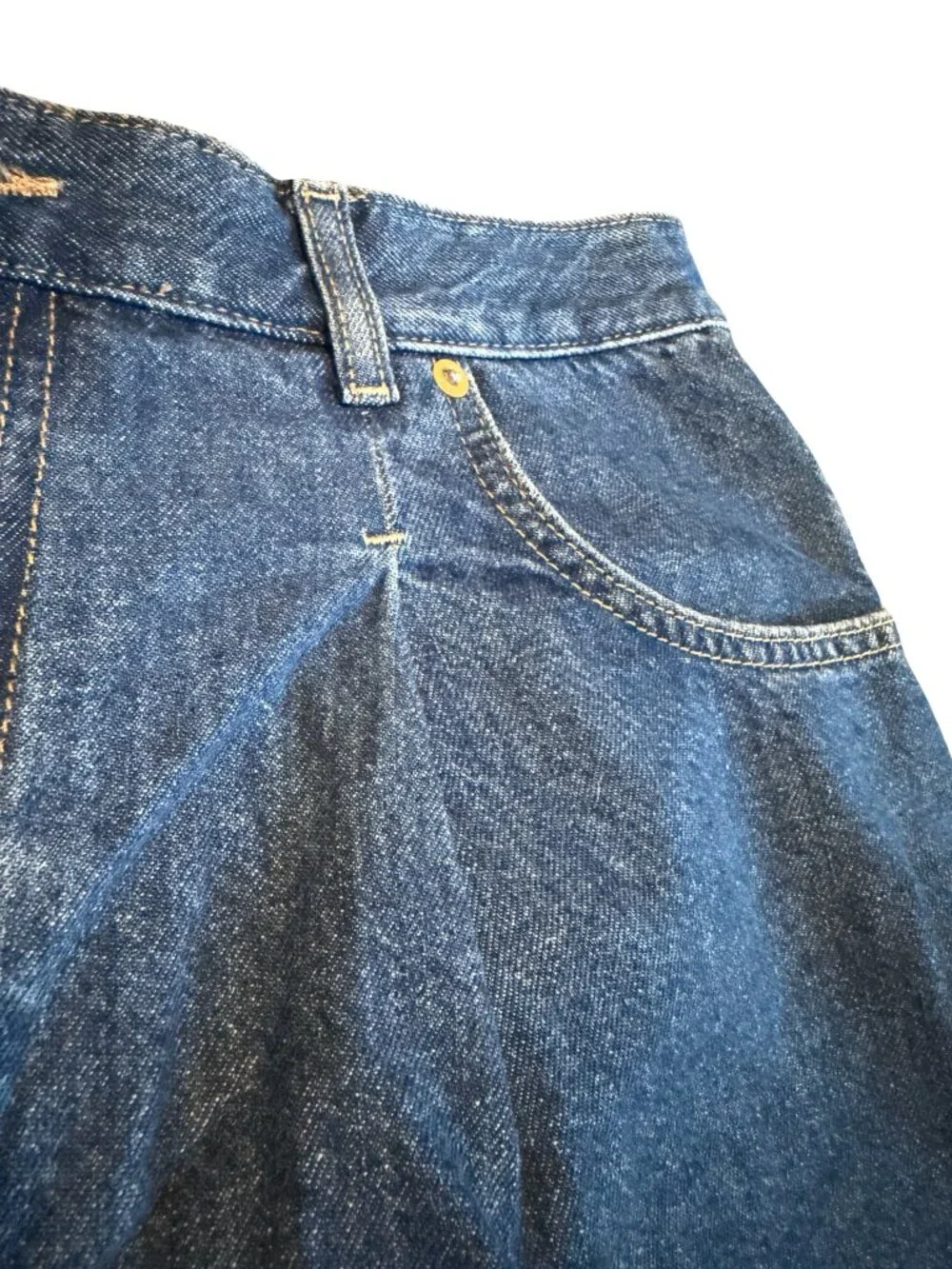 We The Free Danni High Rise Shorts Denim Dark Wash Oversized Cuff Size Large